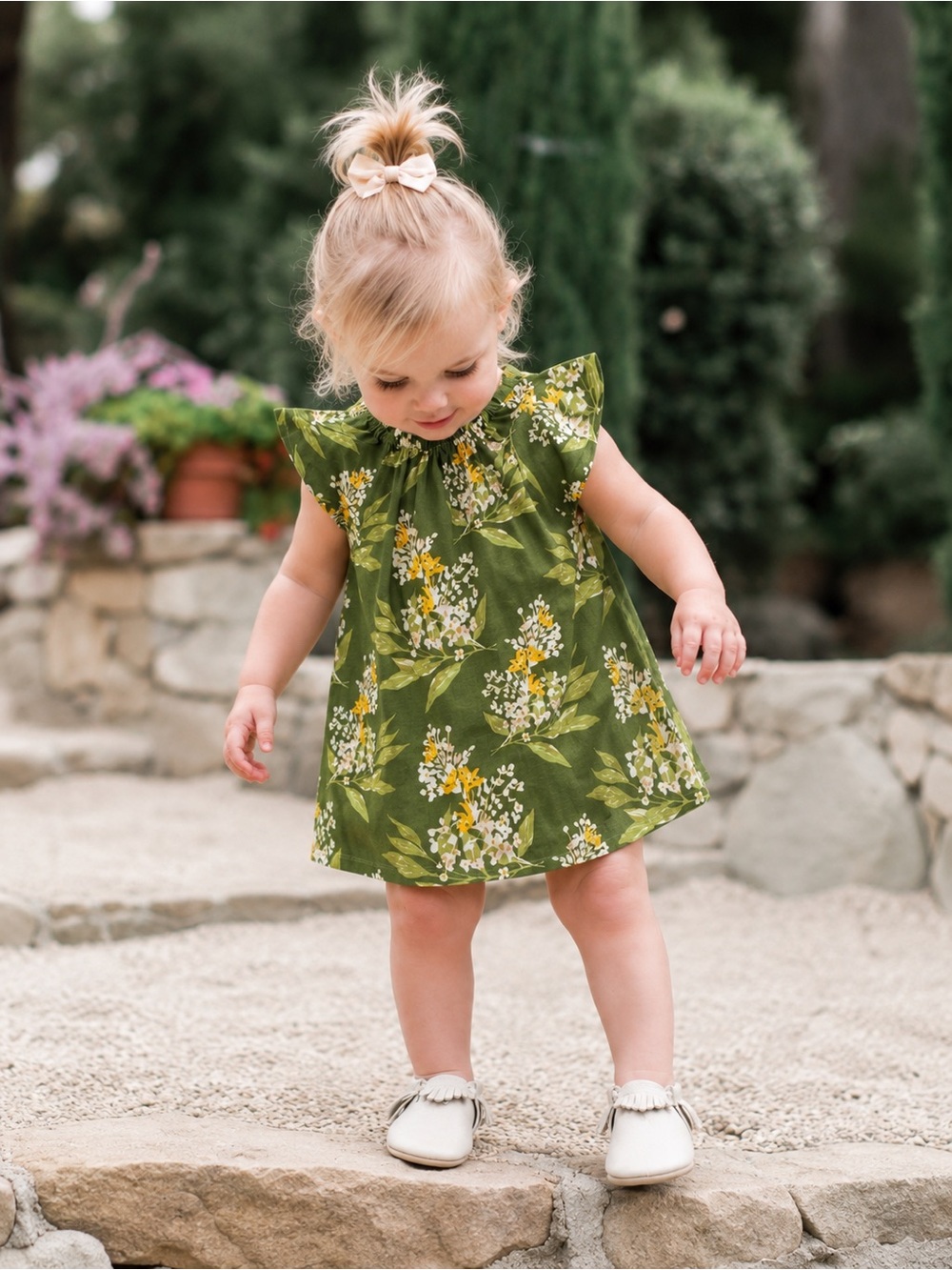 NWOT MILKBARN Green Floral Bamboo Dress & Bloomer Set